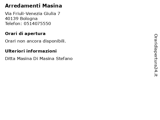 Arredamenti Masina a Bologna: indirizzo e orari di apertura