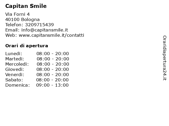 Capitan Smile a Bologna: indirizzo e orari di apertura
