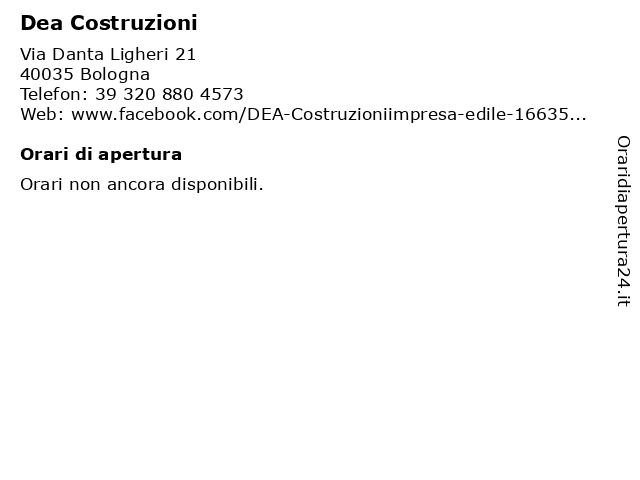 Dea Costruzioni a Bologna: indirizzo e orari di apertura