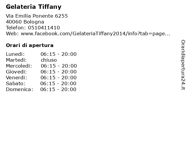 Gelateria Tiffany a Bologna: indirizzo e orari di apertura