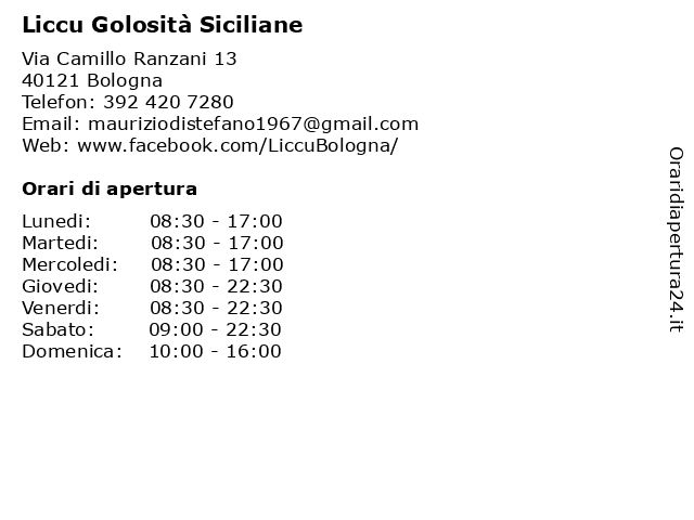 Liccu Golosità Siciliane a Bologna: indirizzo e orari di apertura