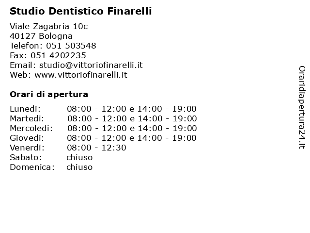 Studio Dentistico Finarelli a Bologna: indirizzo e orari di apertura