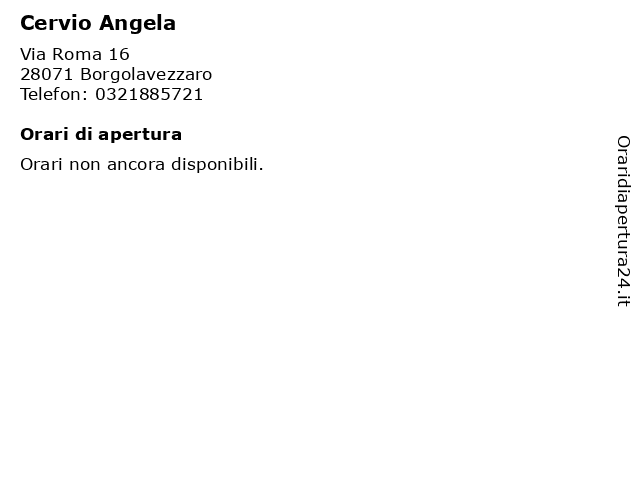 Cervio Angela a Borgolavezzaro: indirizzo e orari di apertura