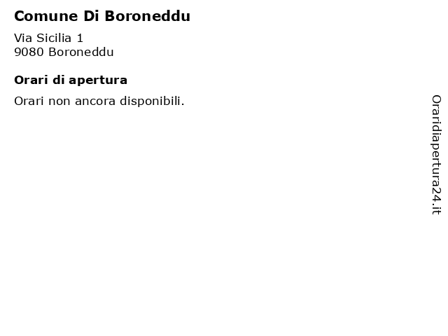 Comune Di Boroneddu a Boroneddu: indirizzo e orari di apertura