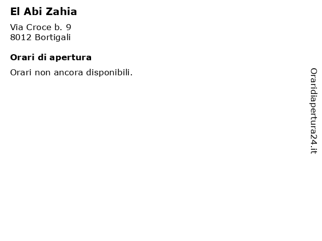 El Abi Zahia a Bortigali: indirizzo e orari di apertura