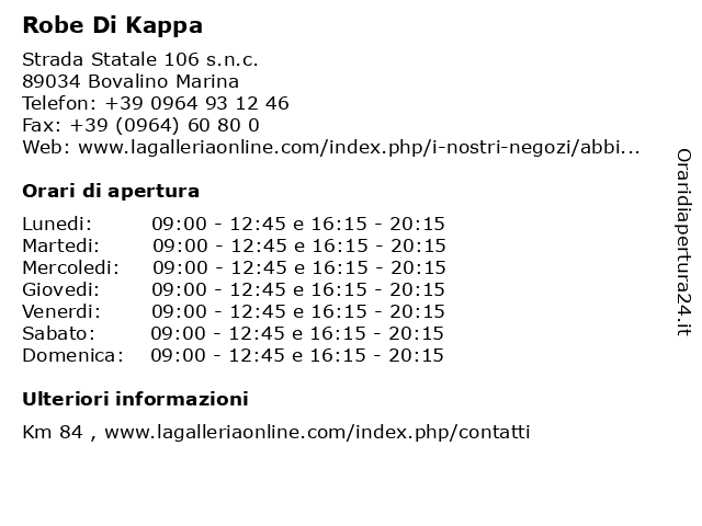 Robe Di Kappa a Bovalino Marina: indirizzo e orari di apertura