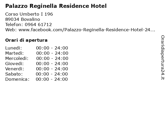 Palazzo Reginella Residence Hotel a Bovalino: indirizzo e orari di apertura