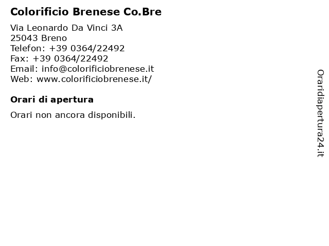 Colorificio Brenese Co.Bre a Breno: indirizzo e orari di apertura