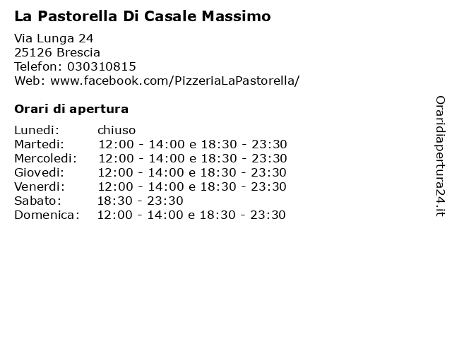 La Pastorella Di Casale Massimo a Brescia: indirizzo e orari di apertura