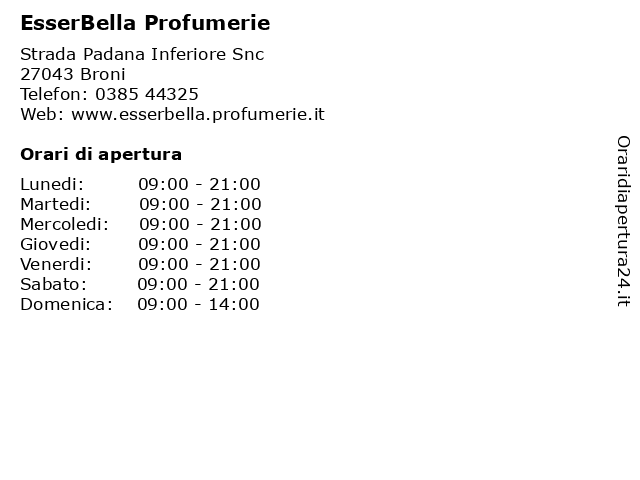 EsserBella Profumerie a Broni: indirizzo e orari di apertura