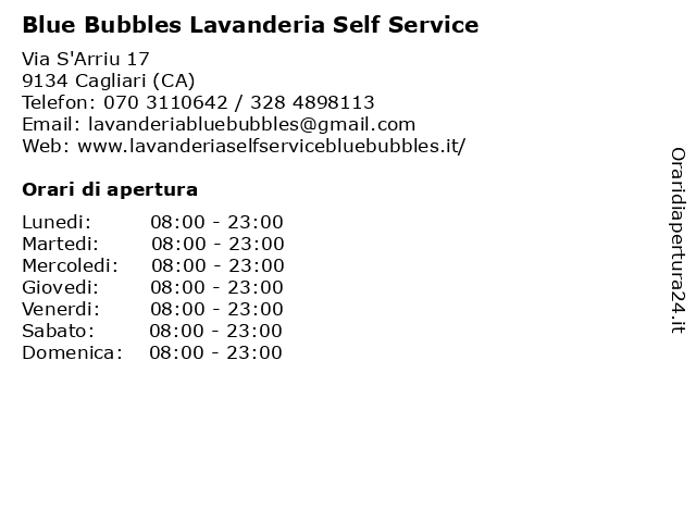 Blue Bubbles Lavanderia Self Service a Cagliari (CA): indirizzo e orari di apertura