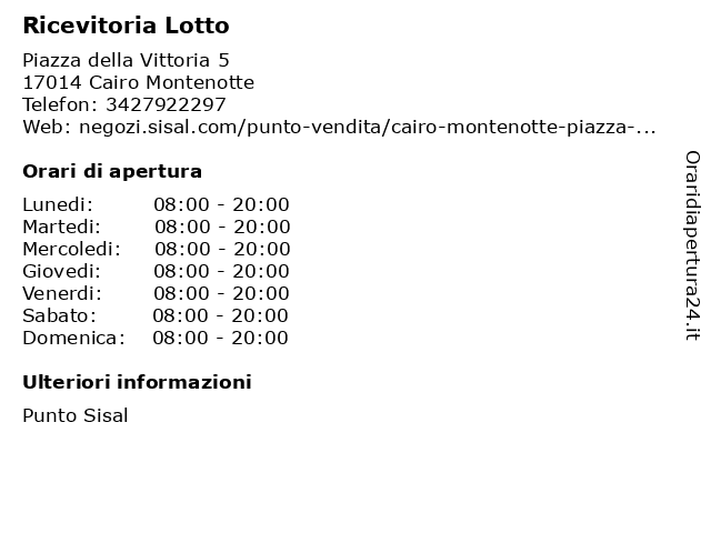Banco Lotto Ottonello a Cairo Montenotte: indirizzo e orari di apertura