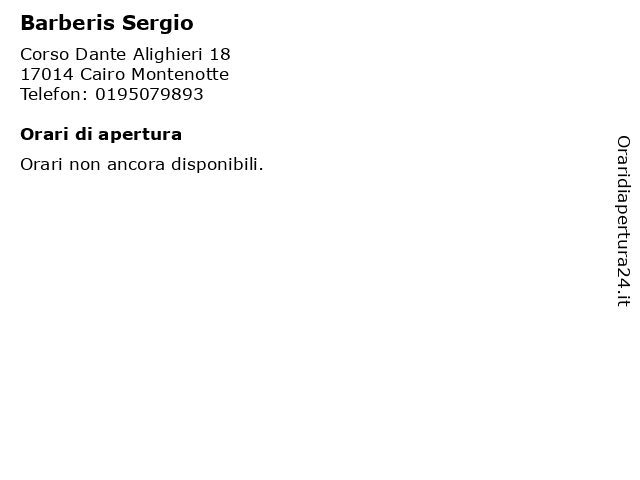 Barberis Sergio a Cairo Montenotte: indirizzo e orari di apertura