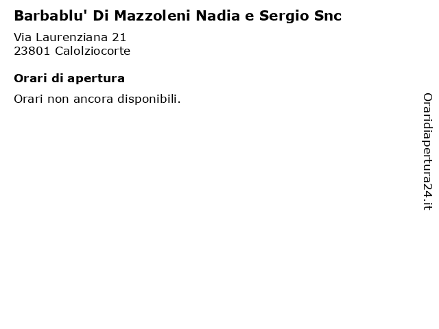Barbablu' Di Mazzoleni Nadia e Sergio Snc a Calolziocorte: indirizzo e orari di apertura
