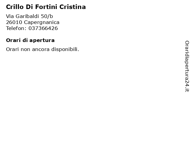 Crillo Di Fortini Cristina a Capergnanica: indirizzo e orari di apertura