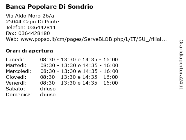 14+ Orari apertura banca popolare information