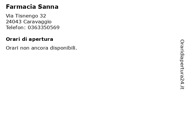 Farmacia Sanna a Caravaggio: indirizzo e orari di apertura