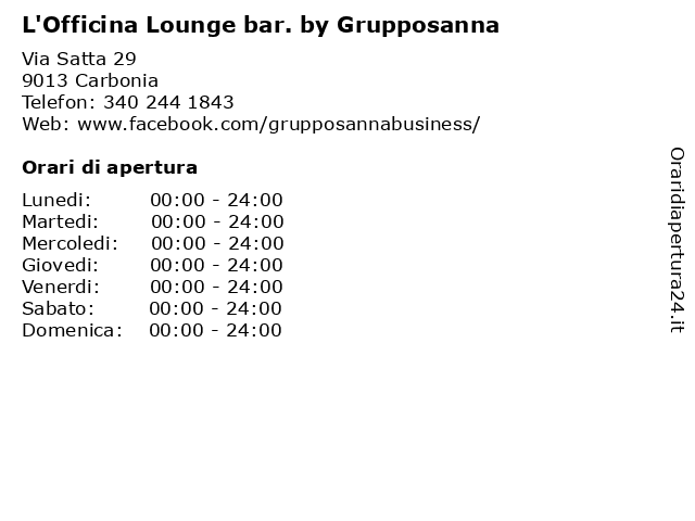 L'Officina Lounge bar. by Grupposanna a Carbonia: indirizzo e orari di apertura