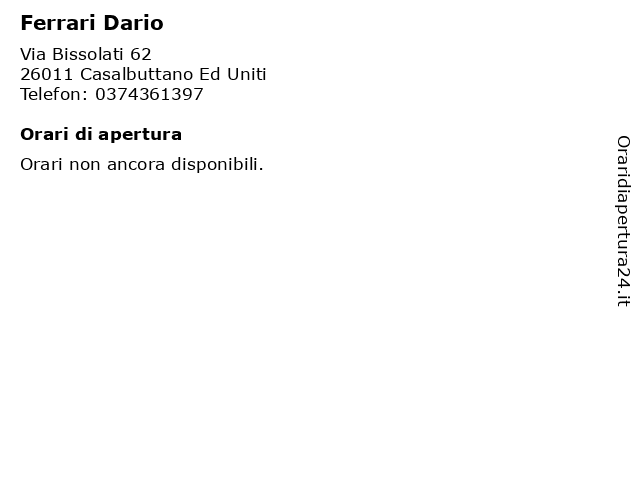 Ferrari Dario a Casalbuttano Ed Uniti: indirizzo e orari di apertura