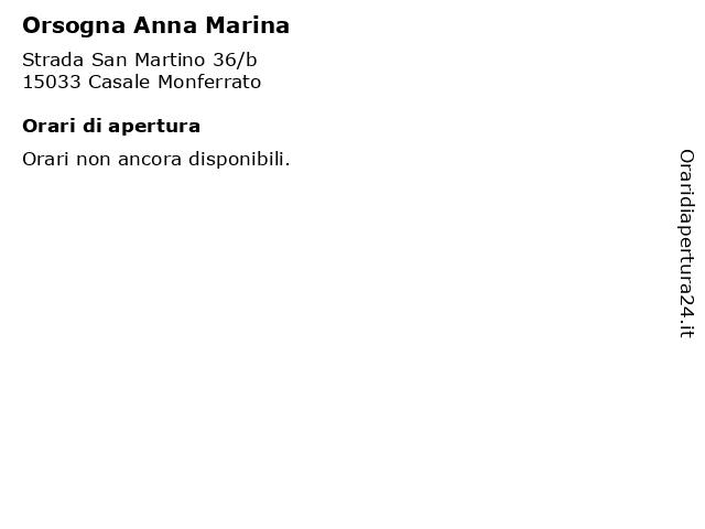 Orsogna Anna Marina a Casale Monferrato: indirizzo e orari di apertura