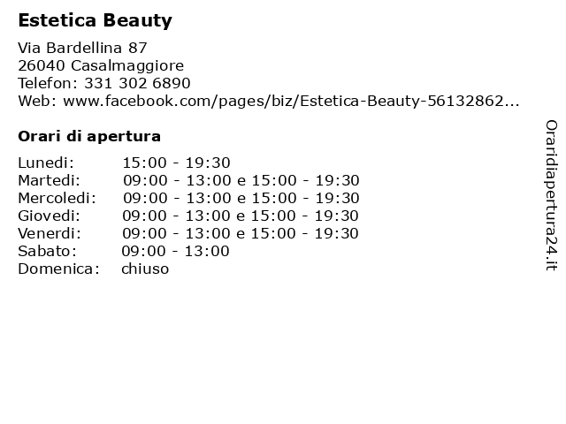 Estetica Beauty a Casalmaggiore: indirizzo e orari di apertura