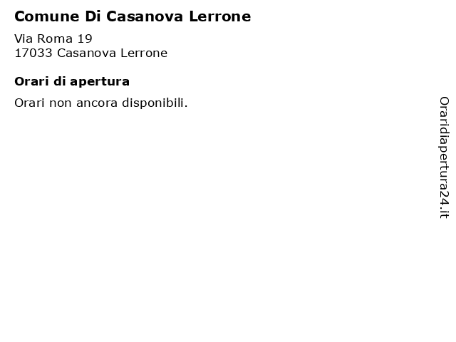 Comune Di Casanova Lerrone a Casanova Lerrone: indirizzo e orari di apertura
