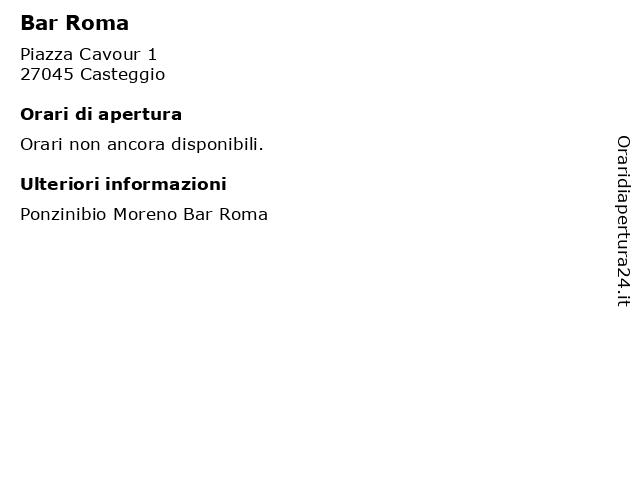 Bar Roma a Casteggio: indirizzo e orari di apertura