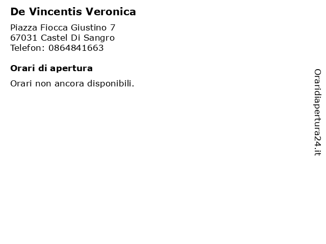De Vincentis Veronica a Castel Di Sangro: indirizzo e orari di apertura