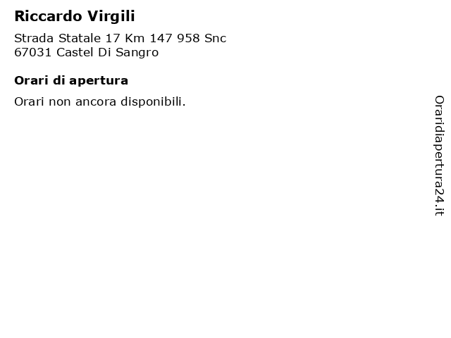 Riccardo Virgili a Castel Di Sangro: indirizzo e orari di apertura