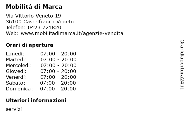 Mobilità di Marca a Castelfranco Veneto: indirizzo e orari di apertura