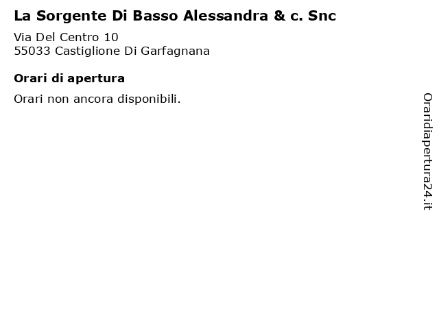 La Sorgente Di Basso Alessandra & c. Snc a Castiglione Di Garfagnana: indirizzo e orari di apertura