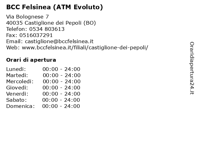 Banca di Credito Cooperativo Felsinea (Bancomat) a Castiglione dei Pepoli (BO): indirizzo e orari di apertura