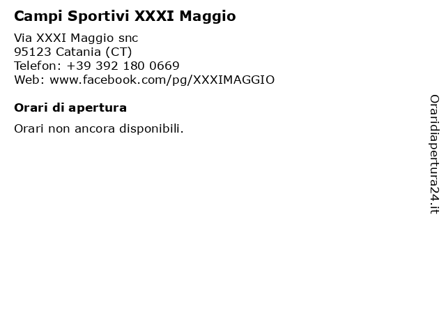 Campi Sportivi XXXI Maggio a Catania (CT): indirizzo e orari di apertura