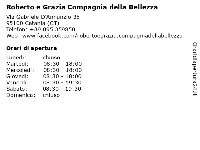Roberto e Grazia Compagnia della Bellezza a Catania (CT): indirizzo e orari di apertura