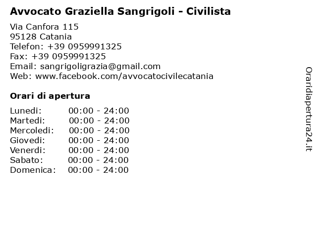 Avvocato Graziella Sangrigoli - Civilista a Catania: indirizzo e orari di apertura