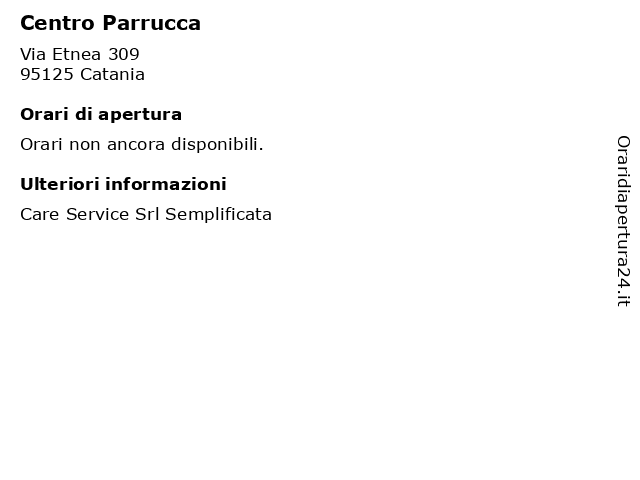 ᐅ Orari Centro Parrucca | Via Etnea 309, 95125 Catania