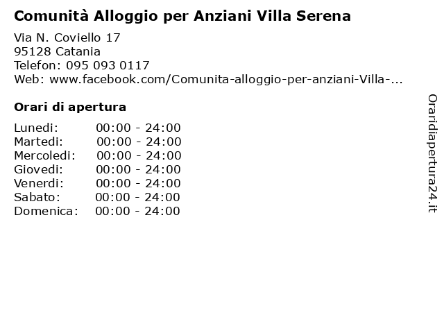 Comunità Alloggio per Anziani Villa Serena a Catania: indirizzo e orari di apertura