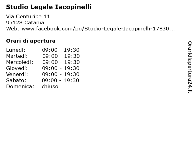 Studio Legale Iacopinelli a Catania: indirizzo e orari di apertura