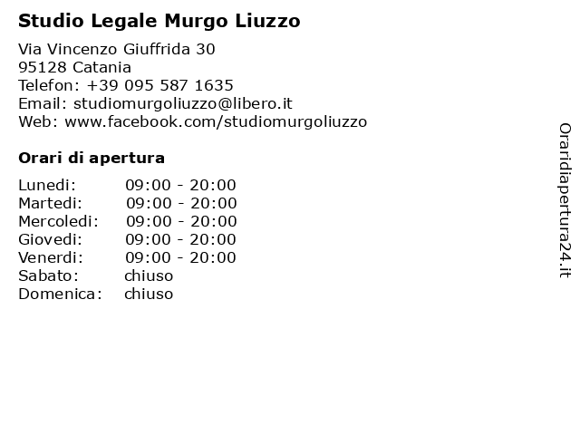 Studio Legale Murgo Liuzzo a Catania: indirizzo e orari di apertura