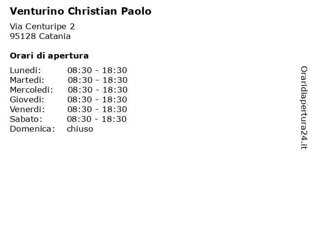 Venturino Christian Paolo a Catania: indirizzo e orari di apertura