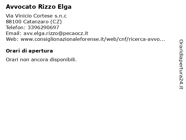 Avvocato Rizzo Elga a Catanzaro (CZ): indirizzo e orari di apertura