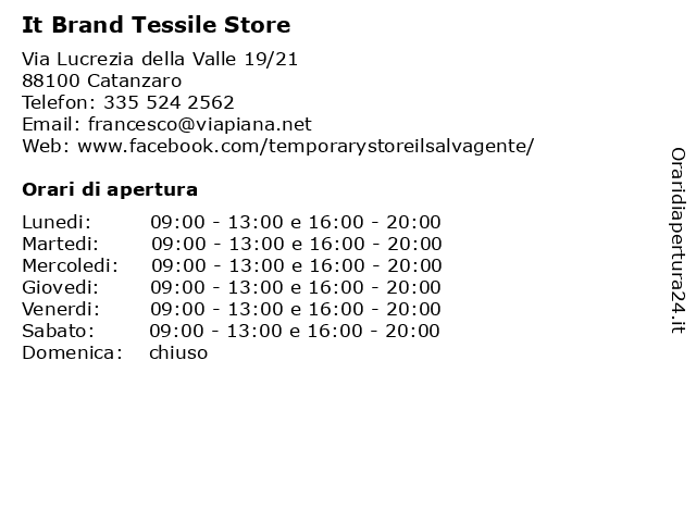 It Brand Tessile Store a Catanzaro: indirizzo e orari di apertura