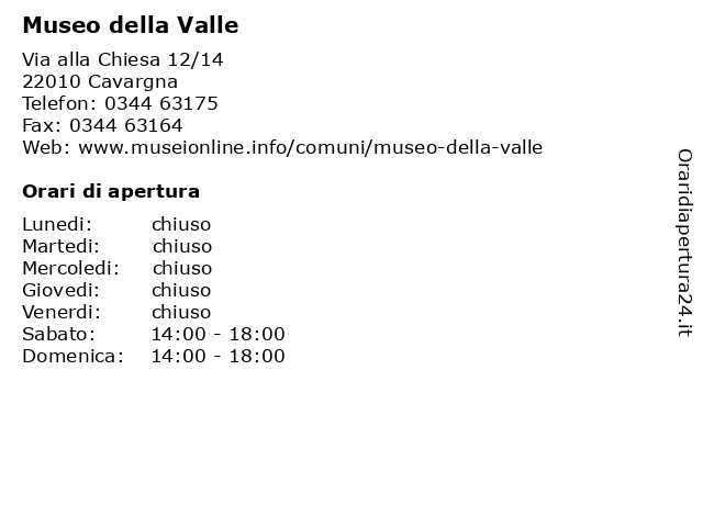 Museo della Valle a Cavargna: indirizzo e orari di apertura