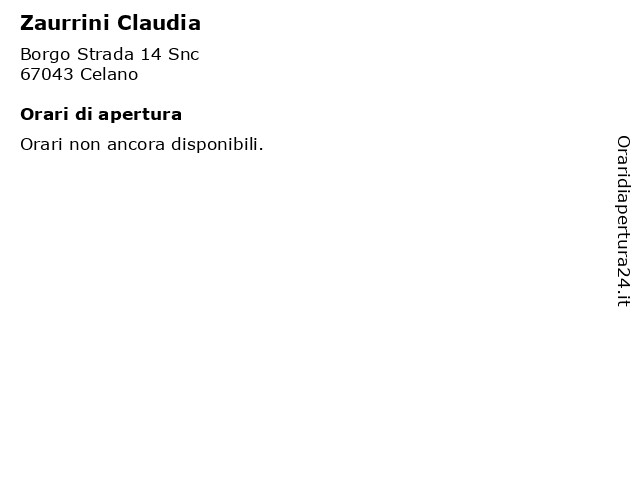 Zaurrini Claudia a Celano: indirizzo e orari di apertura