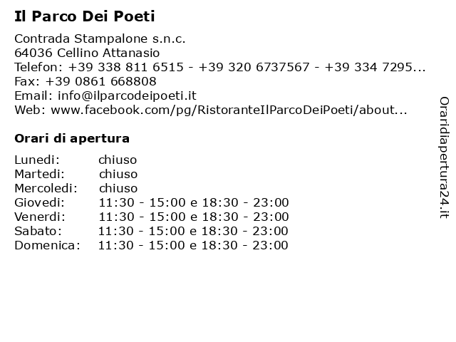 Il Parco Dei Poeti a Cellino Attanasio: indirizzo e orari di apertura