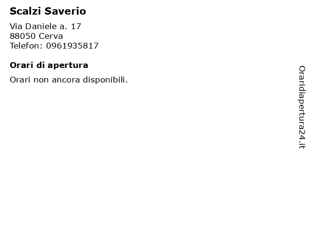 Scalzi Saverio a Cerva: indirizzo e orari di apertura