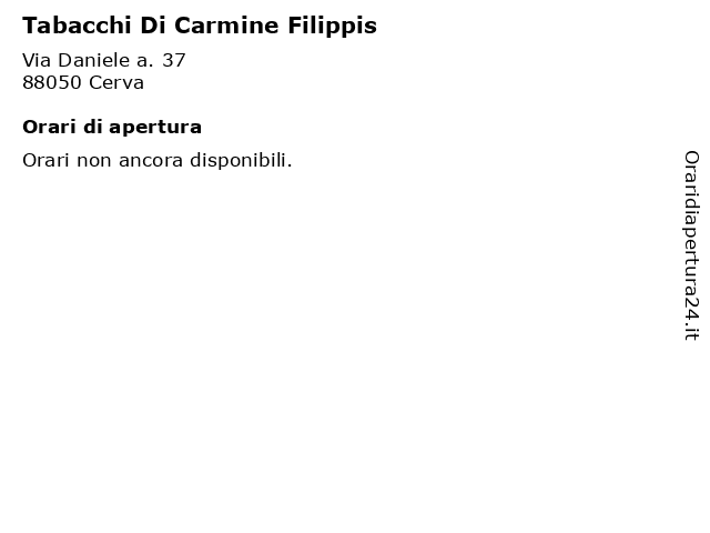 Tabacchi Di Carmine Filippis a Cerva: indirizzo e orari di apertura