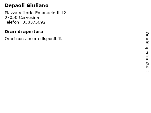 Depaoli Giuliano a Cervesina: indirizzo e orari di apertura