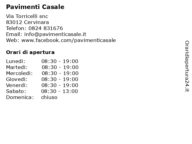 Pavimenti Casale a Cervinara: indirizzo e orari di apertura