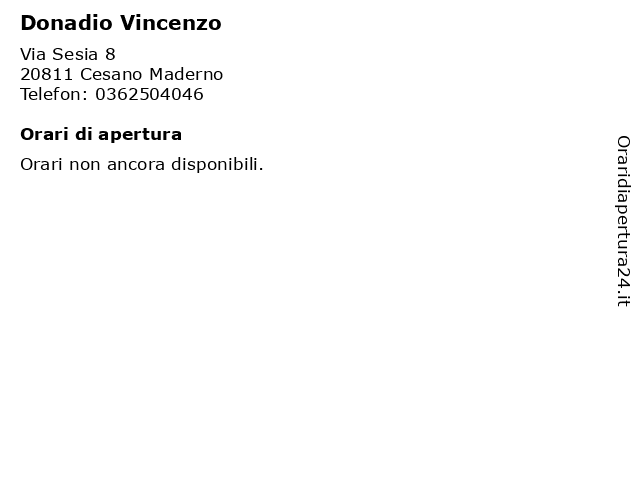 Donadio Vincenzo a Cesano Maderno: indirizzo e orari di apertura